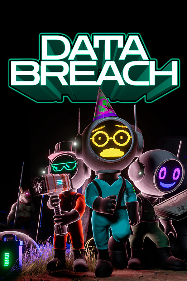 DATA BREACH capsule art — the crew caught in a spotlight under the green DATA BREACH logo.
